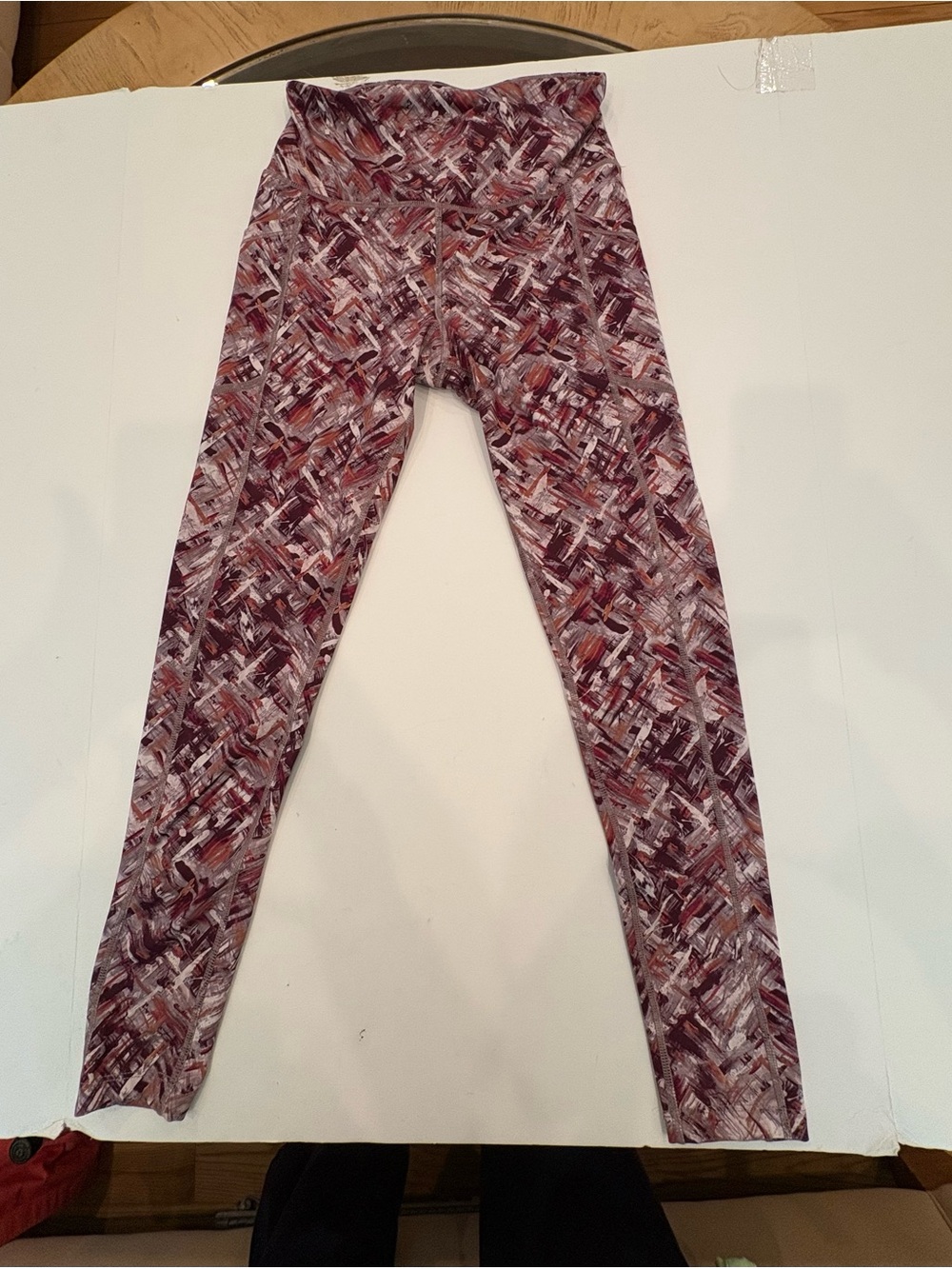 Calvin Klein Performance Printed Active Leggings-Maroon, Orange & White size S/P